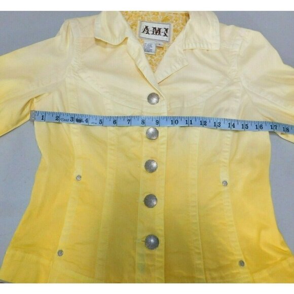AMI two tone yellow lightweight jean jacket, woman's size S - Picture 2 of 8